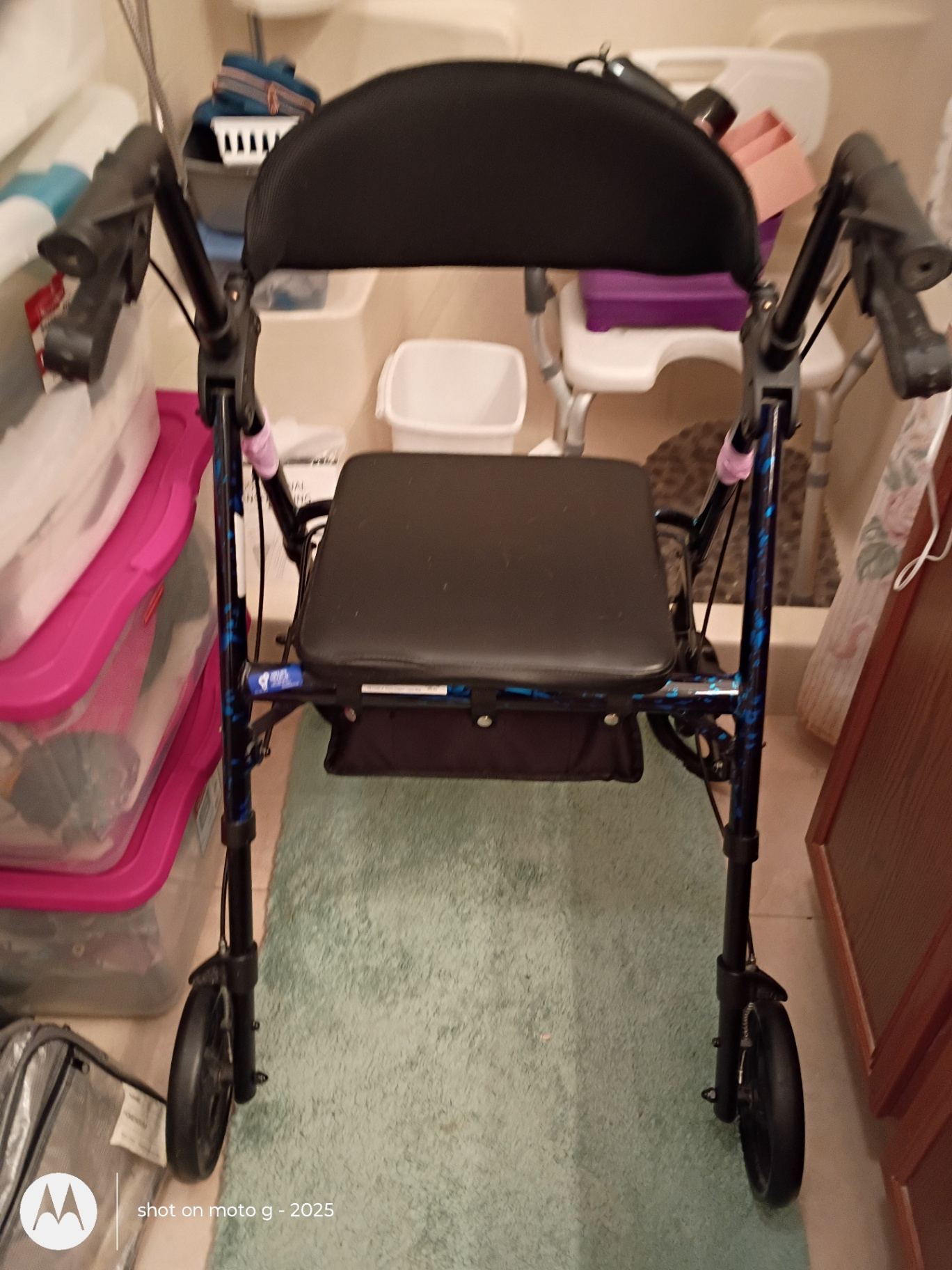 Rolling Walker With Seat and Bathroom Care Items - image 2 of 4