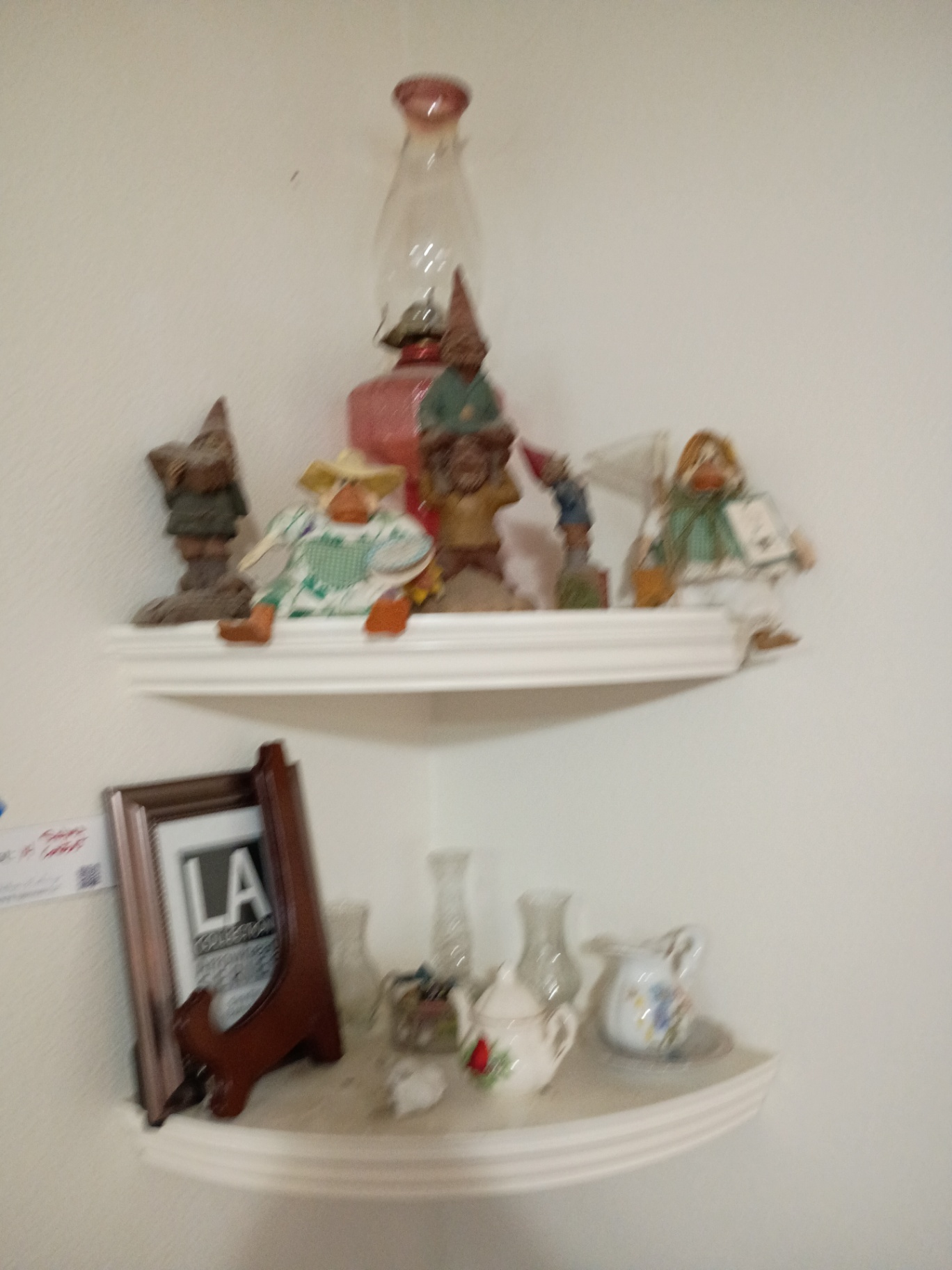 Decorative Figurines, Glass Lamp, Picture Frame, and Ceramic Pitchers - image 1 of 7