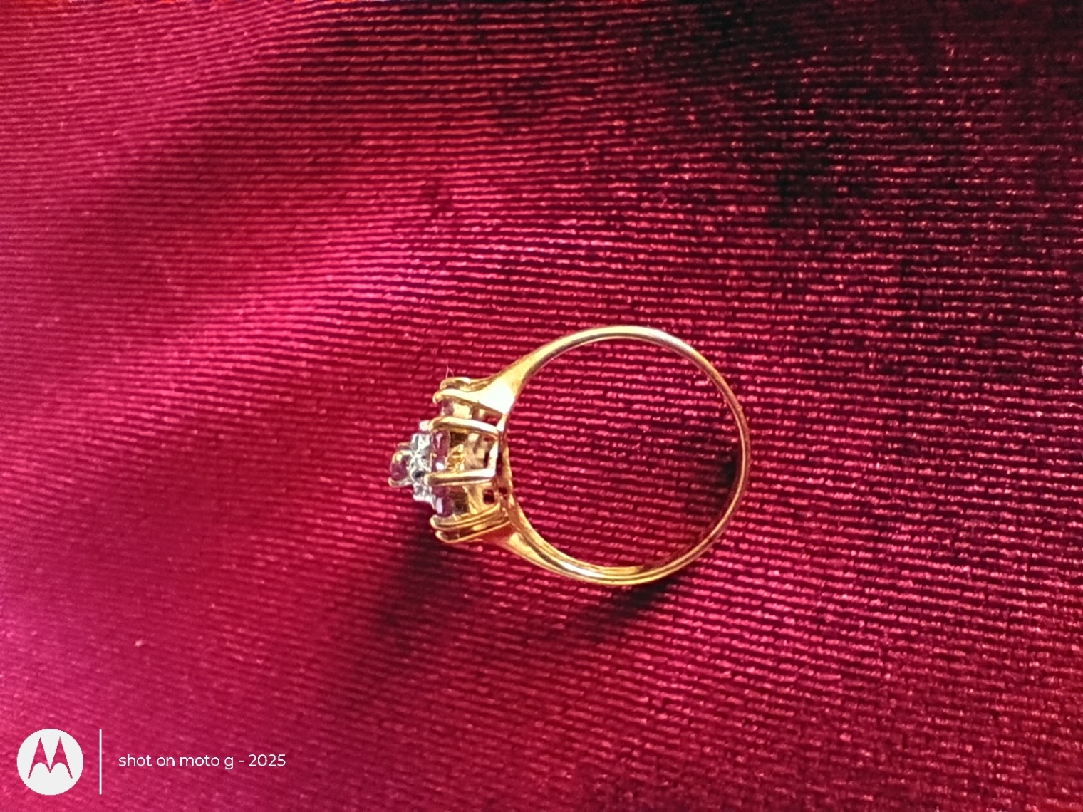 Gold-Tone Ring with Red and Clear Stones - image 3 of 4