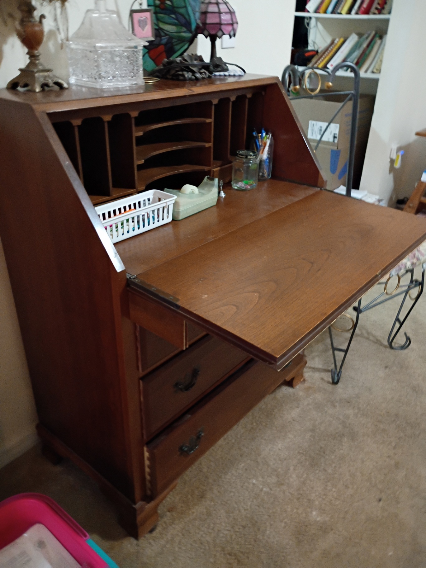 Wood Rolltop Desk - image 3 of 5