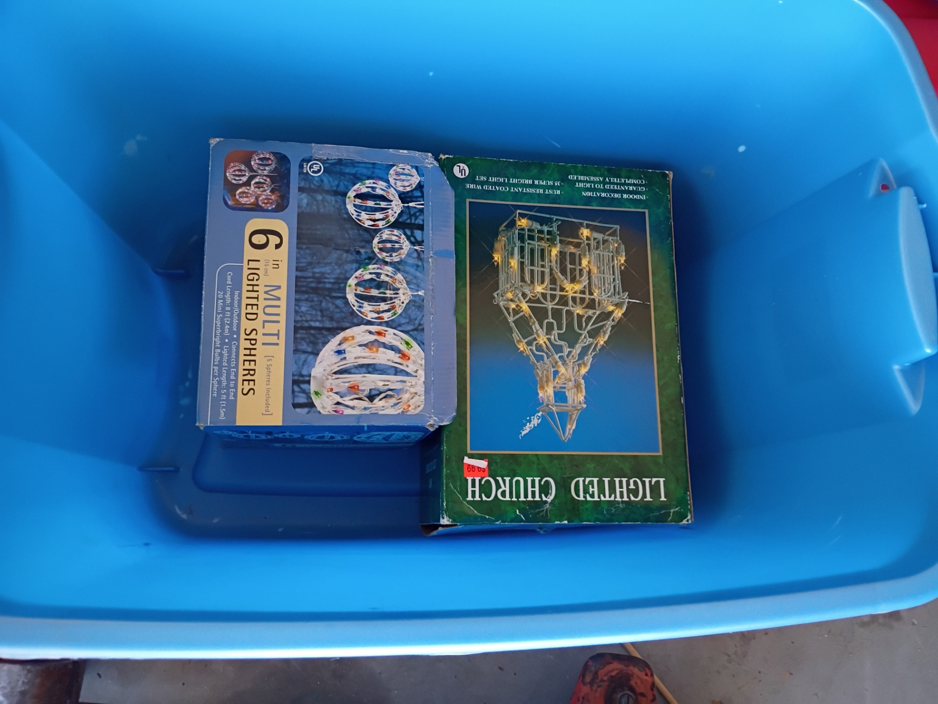 Lighted Holiday Decorations and Storage Tote - image 1 of 4
