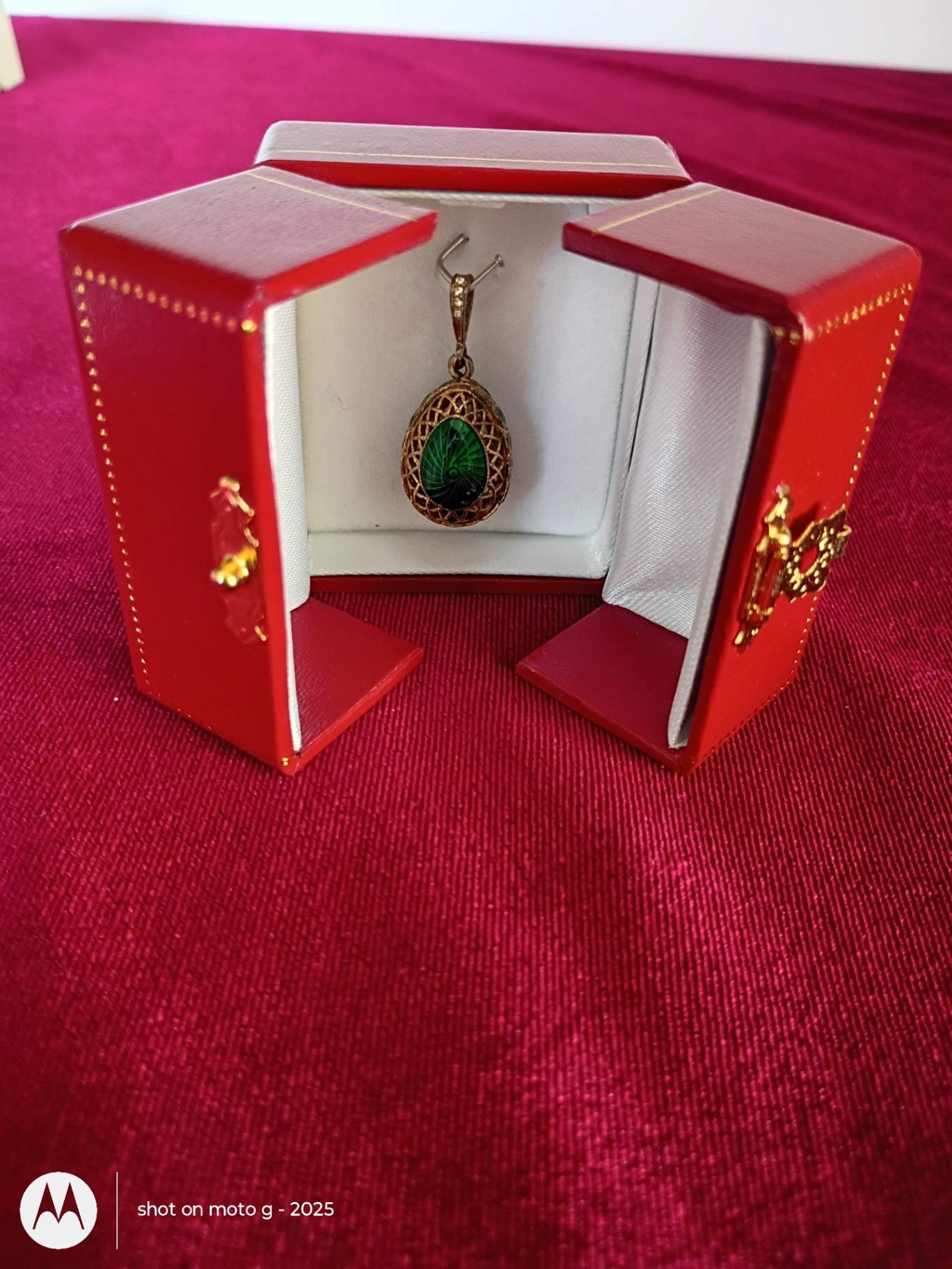 Imperial Fabergé Style Egg Pendant in Display Box - image 4 of 8