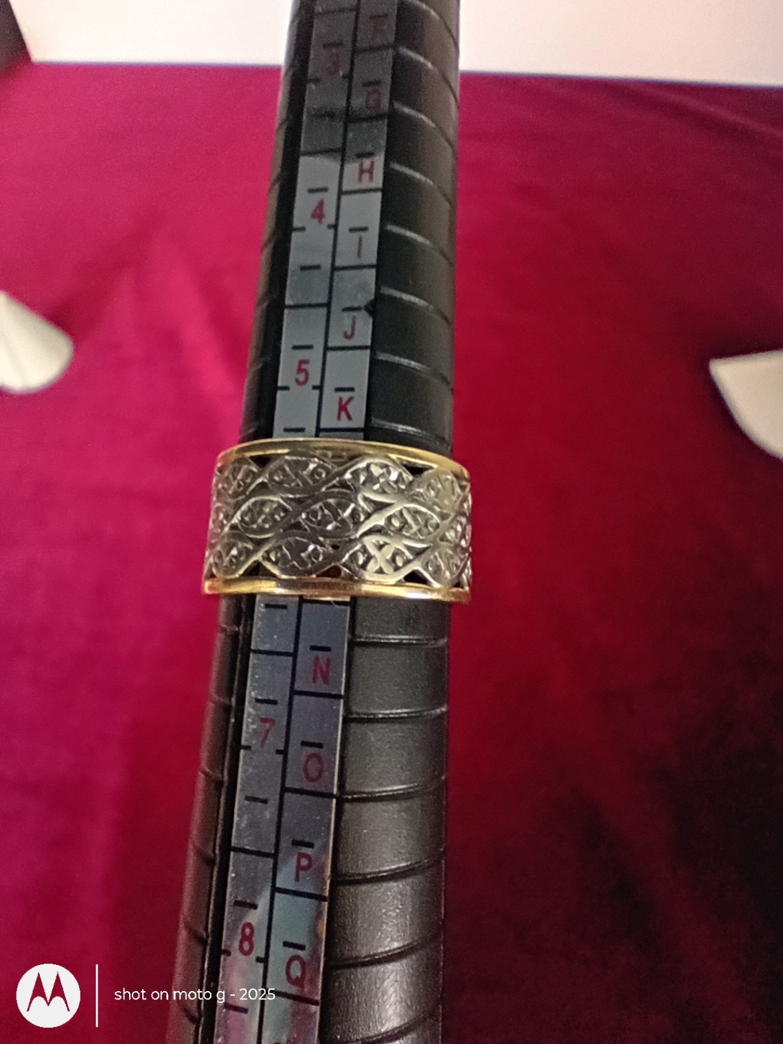 14K Gold Patterned Band Ring - image 3 of 6