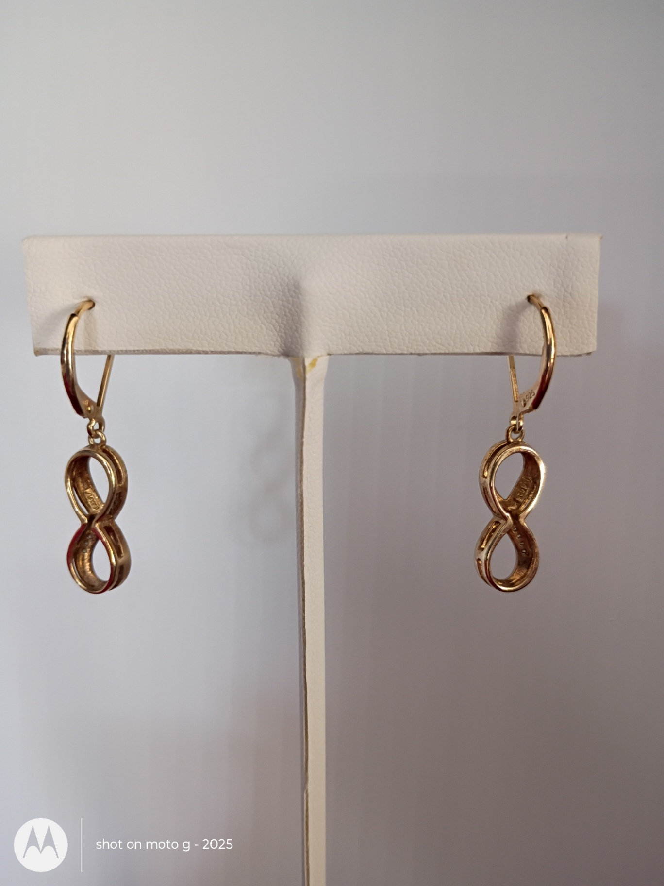 14K Gold Infinity Drop Earrings - image 4 of 6