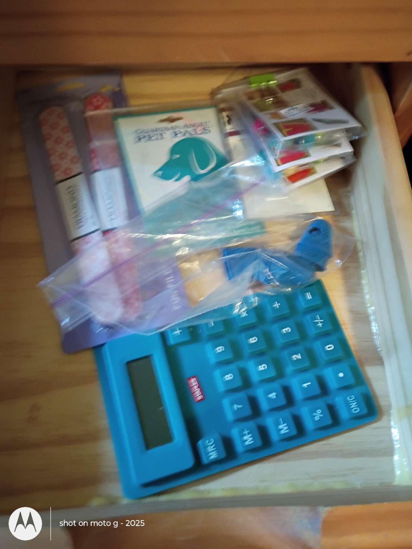 Wooden Rolling Drawer Organizer with Assorted Office and Craft Supplies - image 4 of 8