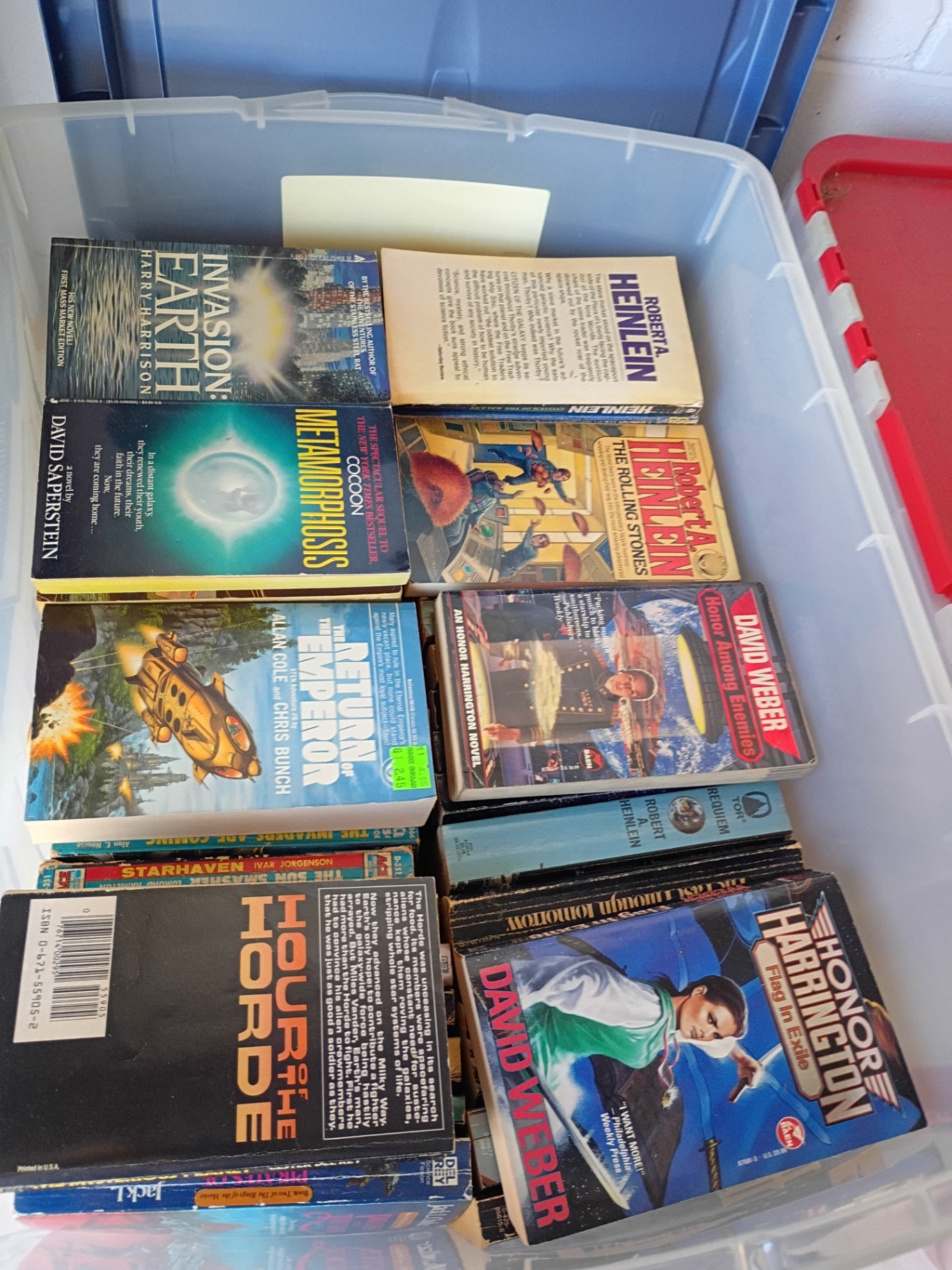 Plastic Storage Tote of Science Fiction Paperback Books - image 5 of 5