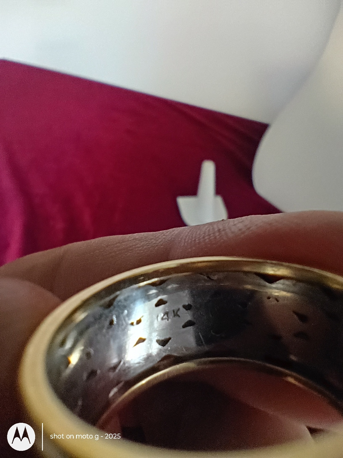 14K Gold Patterned Band Ring - image 2 of 6