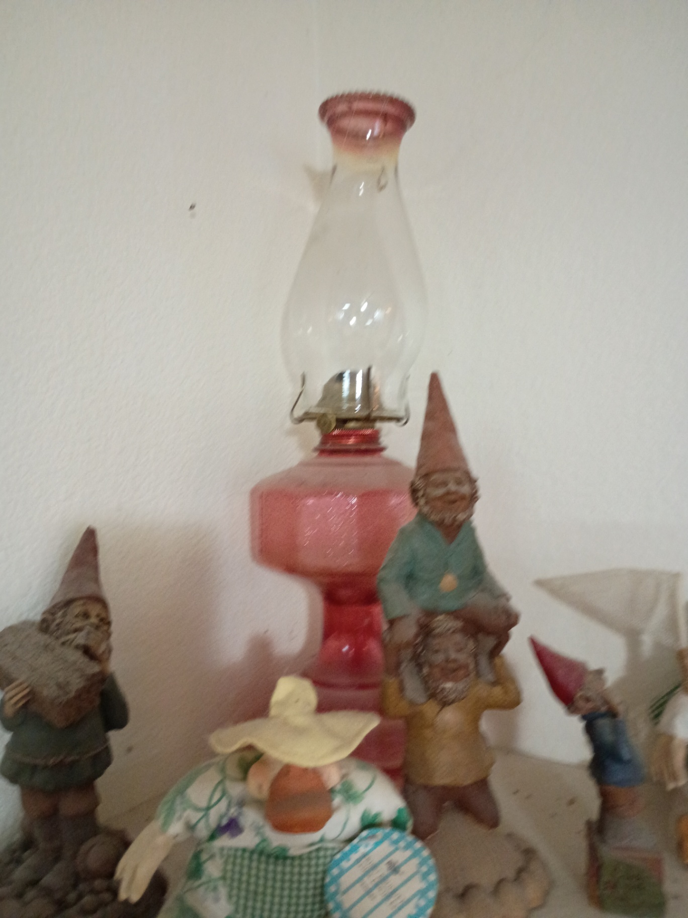 Decorative Figurines, Glass Lamp, Picture Frame, and Ceramic Pitchers - image 3 of 7