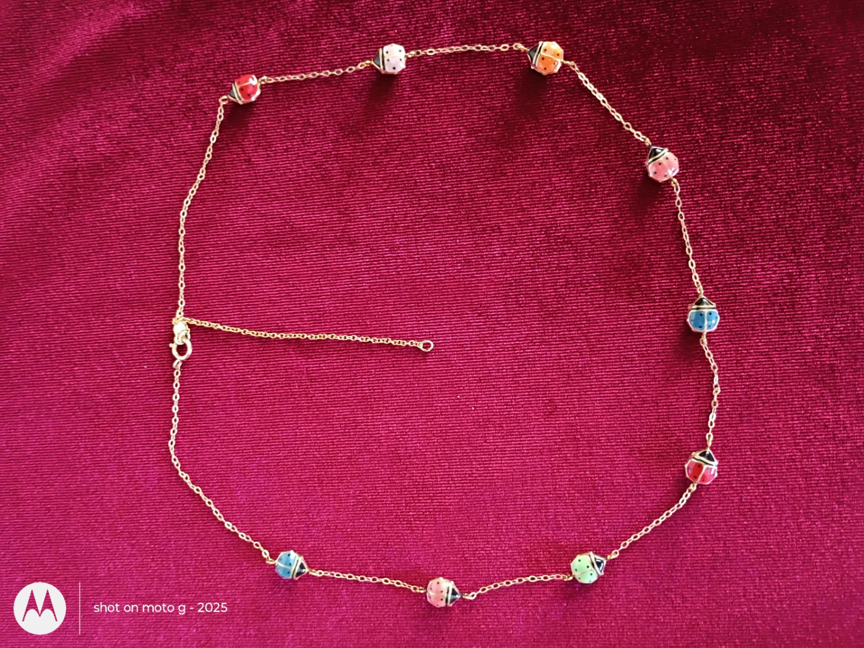 10K Gold Enamel Ladybug Necklace - image 3 of 6