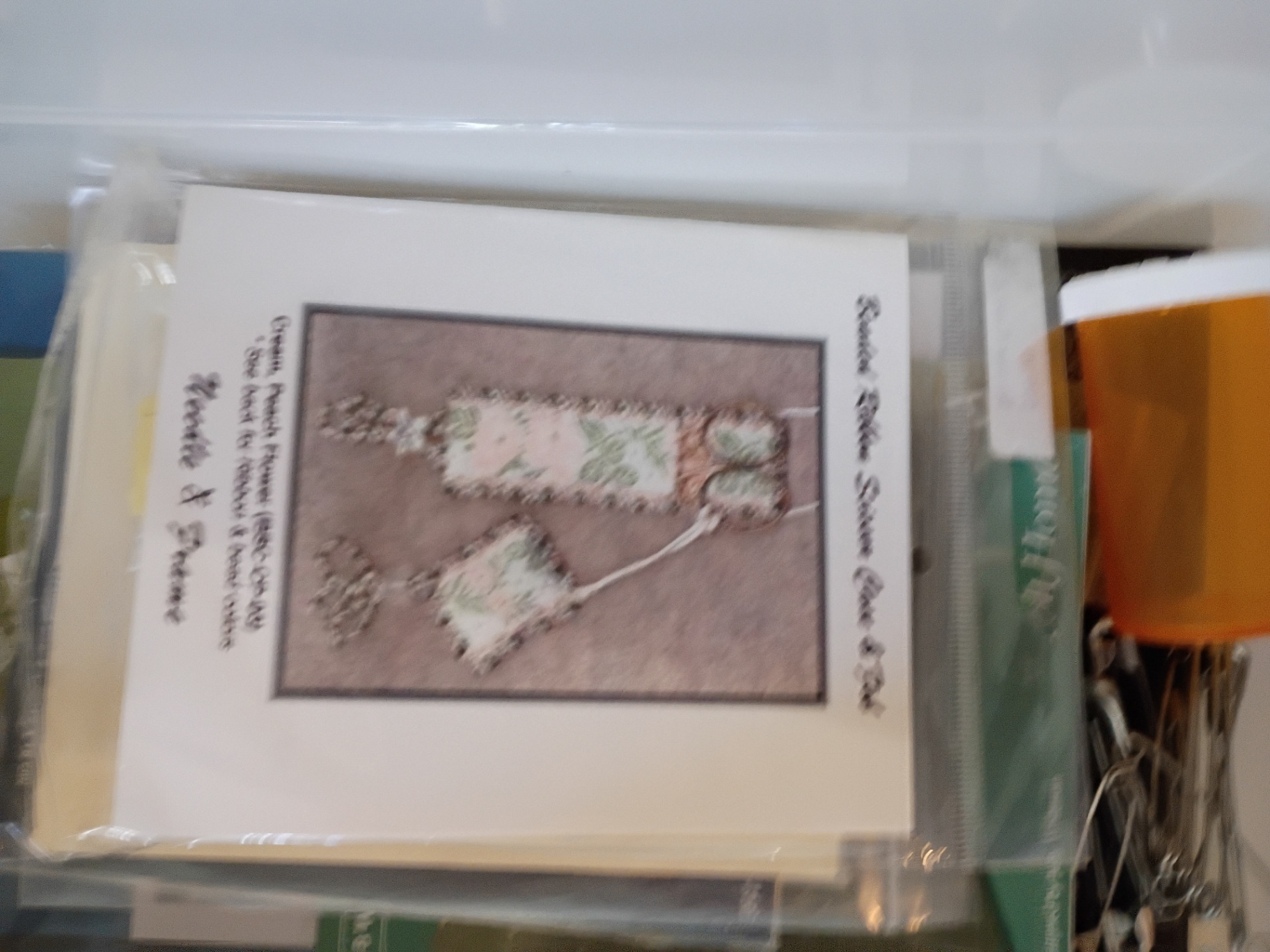Plastic Storage Bins with Cross Stitch and Craft Supplies - image 2 of 7