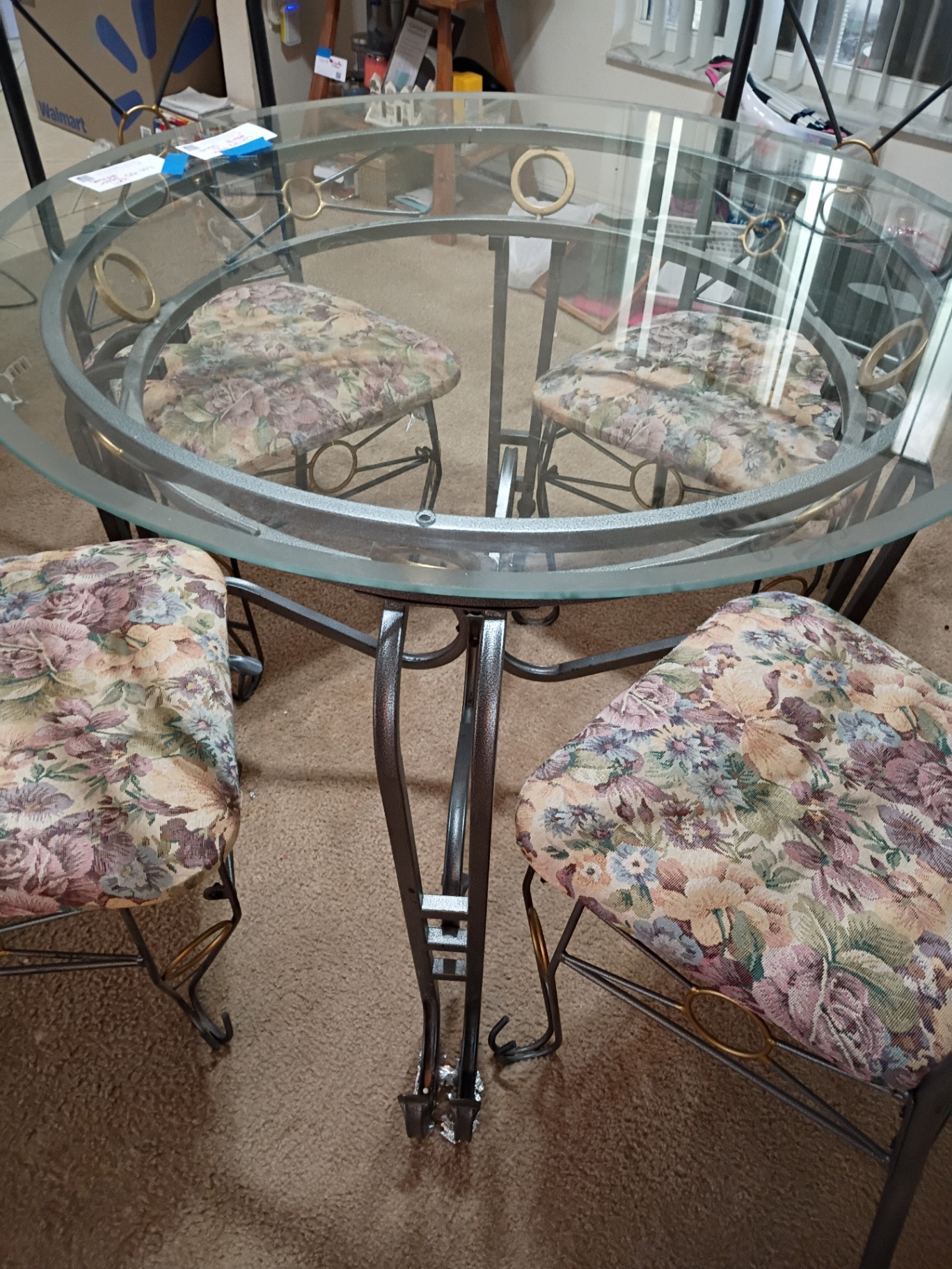 Glass Top Dining Table and Four Chairs - image 4 of 5