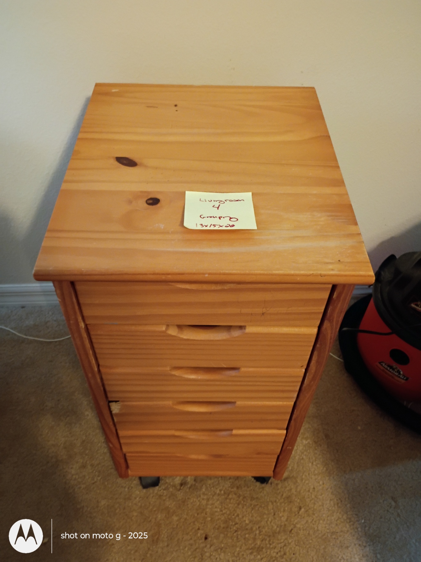Wooden Rolling Drawer Organizer with Assorted Office and Craft Supplies - image 1 of 8