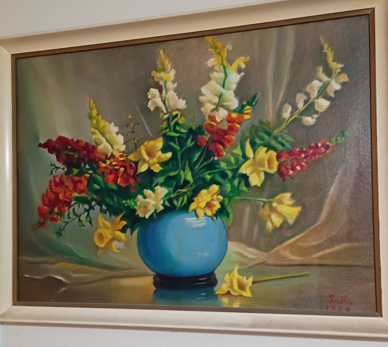 Framed Floral Still Life Painting - image 1 of 6