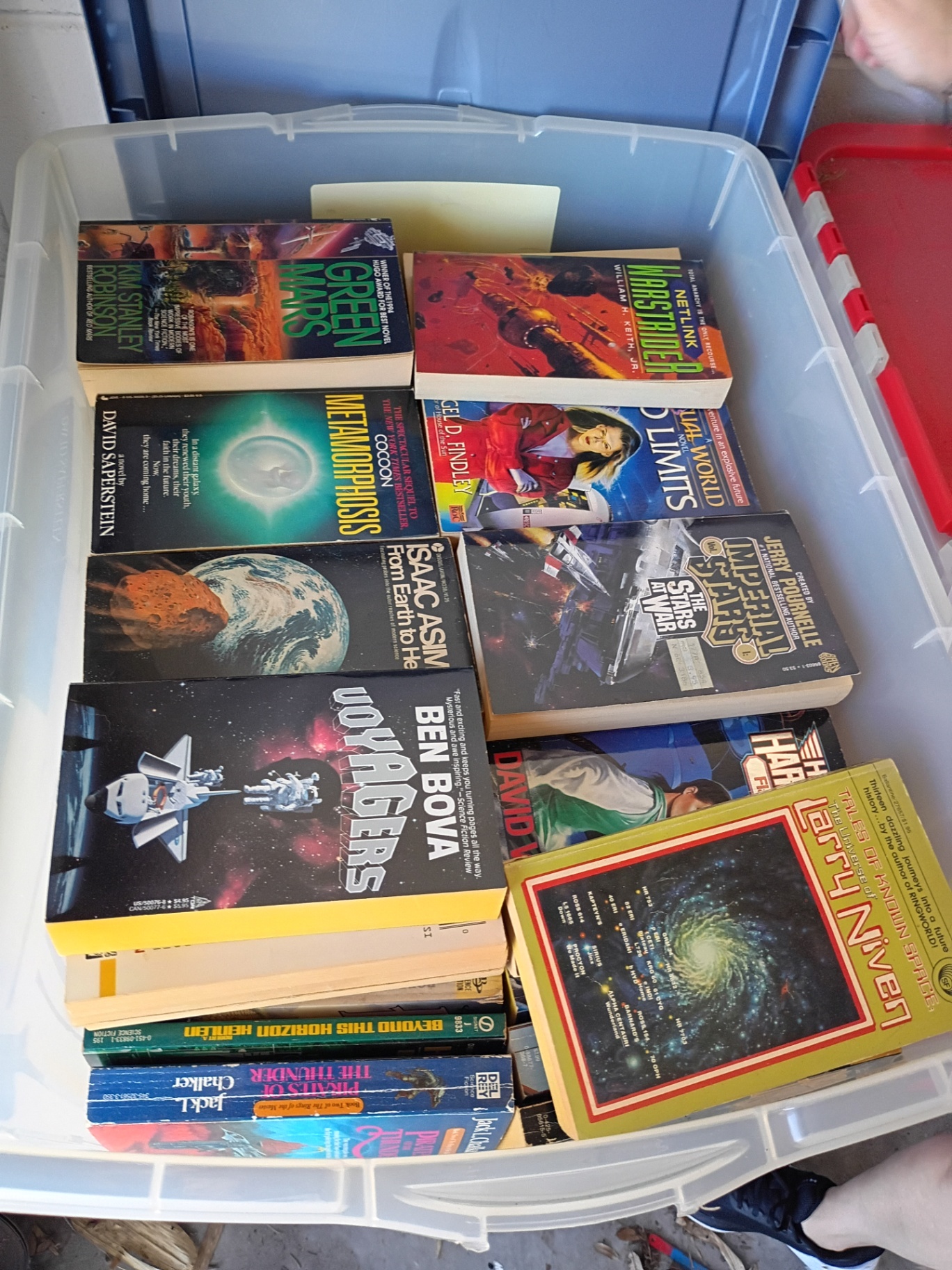 Plastic Storage Tote of Science Fiction Paperback Books - image 4 of 5