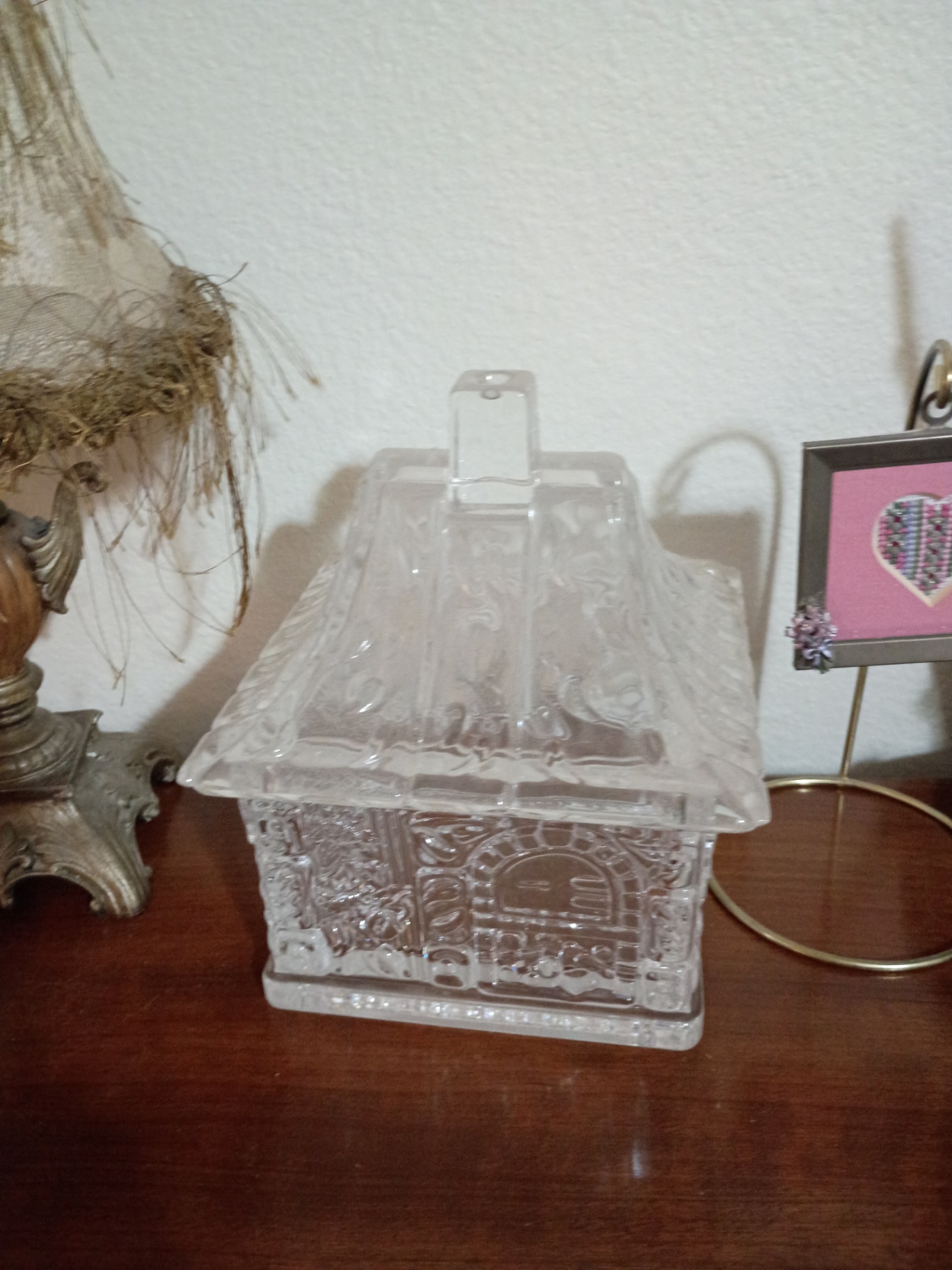 Decorative Lamps, Glass Container, Butterfly Light, and Framed Heart Decor - image 3 of 6