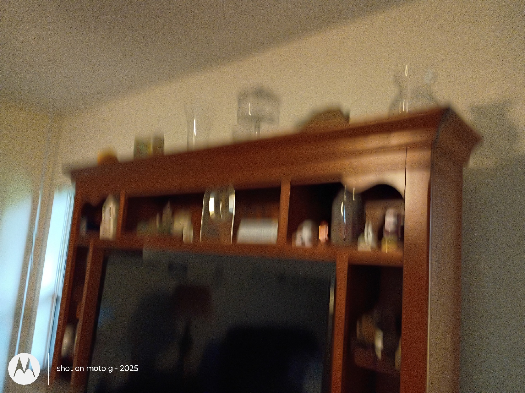 Wood Entertainment Center with Shelving and Cabinets - image 5 of 13