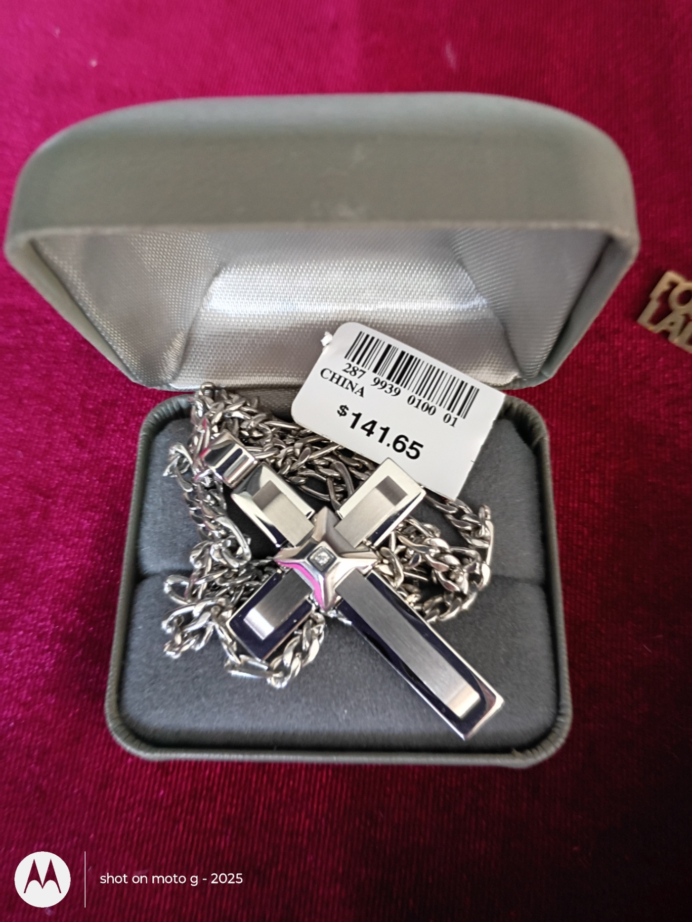 Stainless Steel Cross Pendant Necklace - image 1 of 6