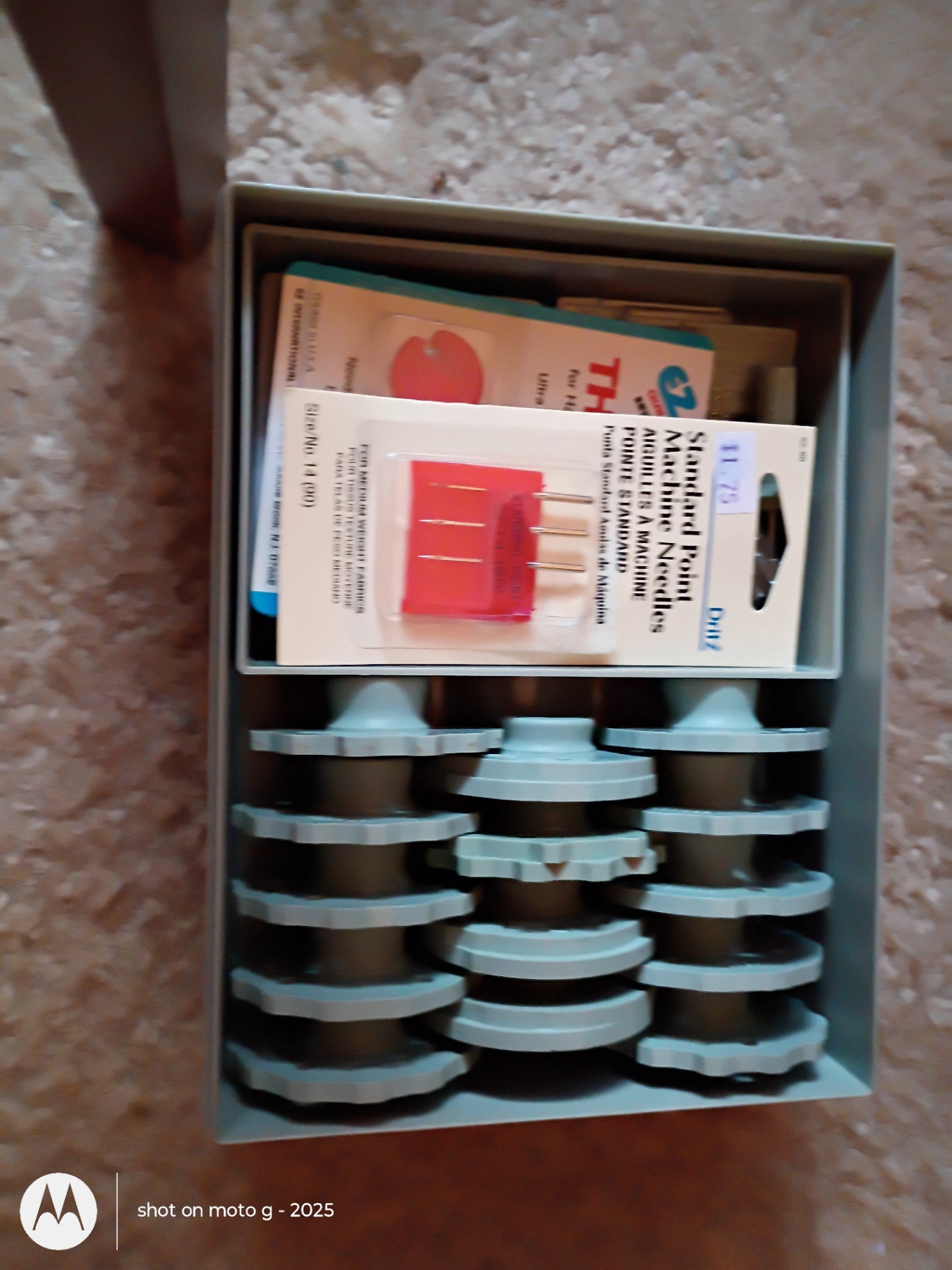 Wooden Sewing Box with Sewing Supplies and Craft Materials - image 2 of 6