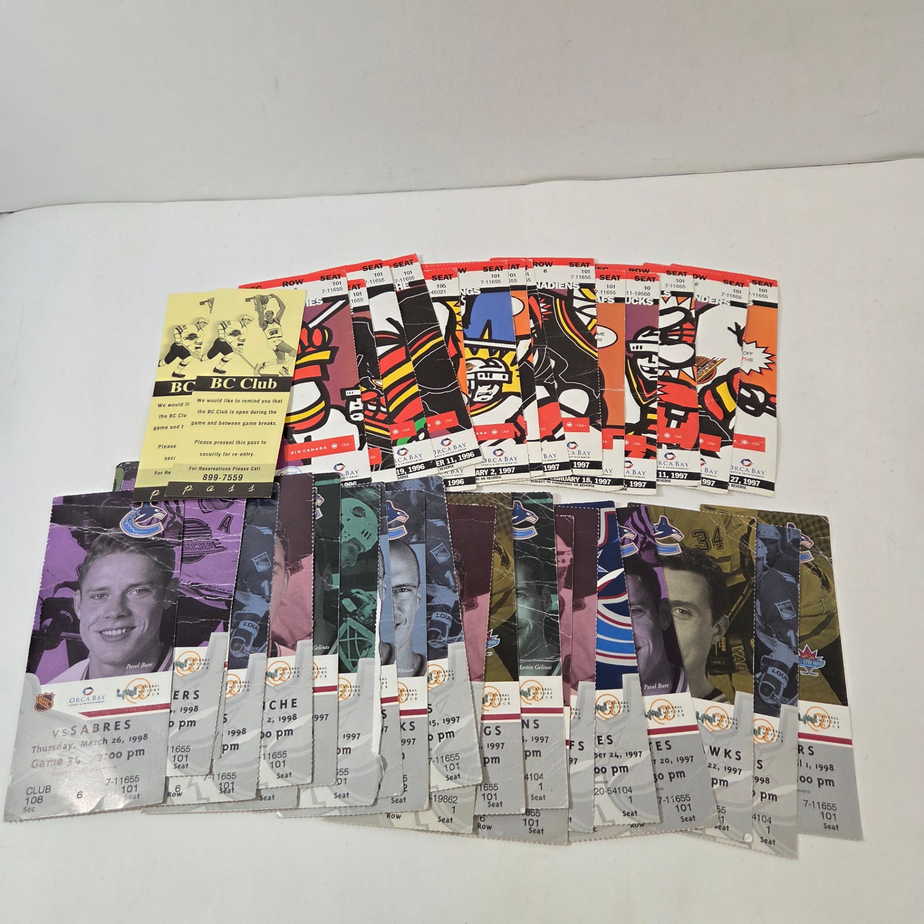 1996-1998 Canucks Hockey Ticket Stubs - image 1 of 3