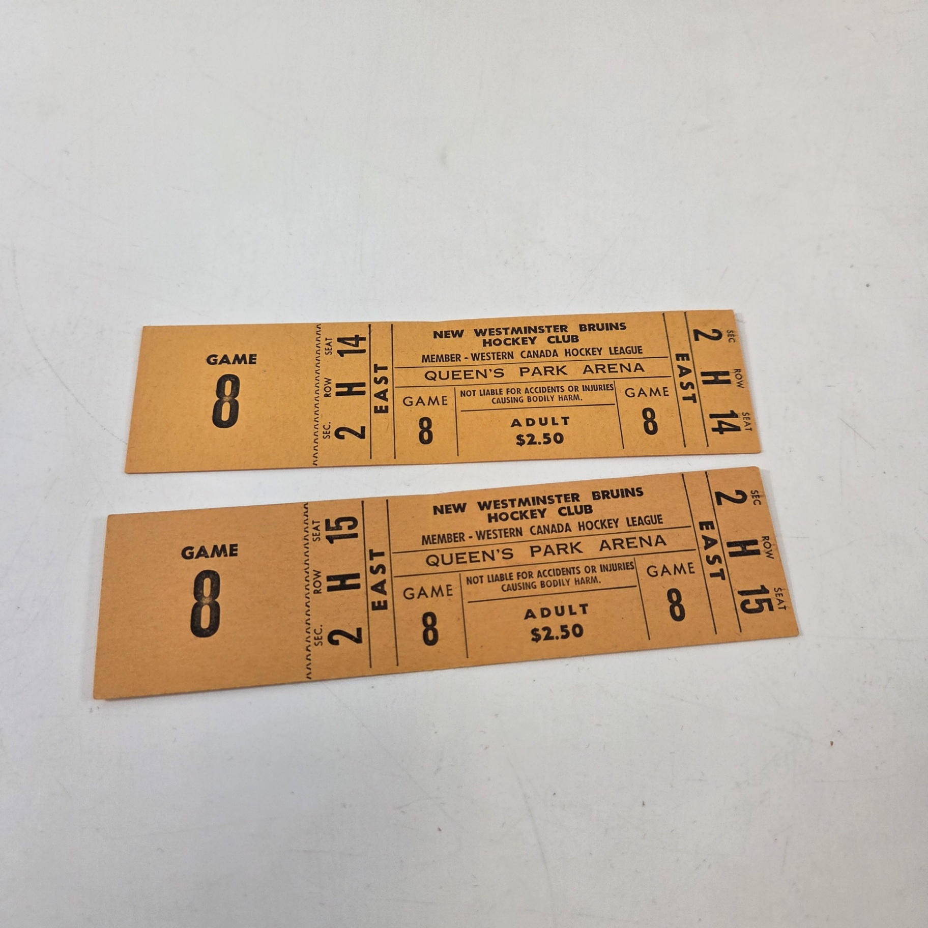 New Westminster Bruins Hockey Tickets - image 1 of 2
