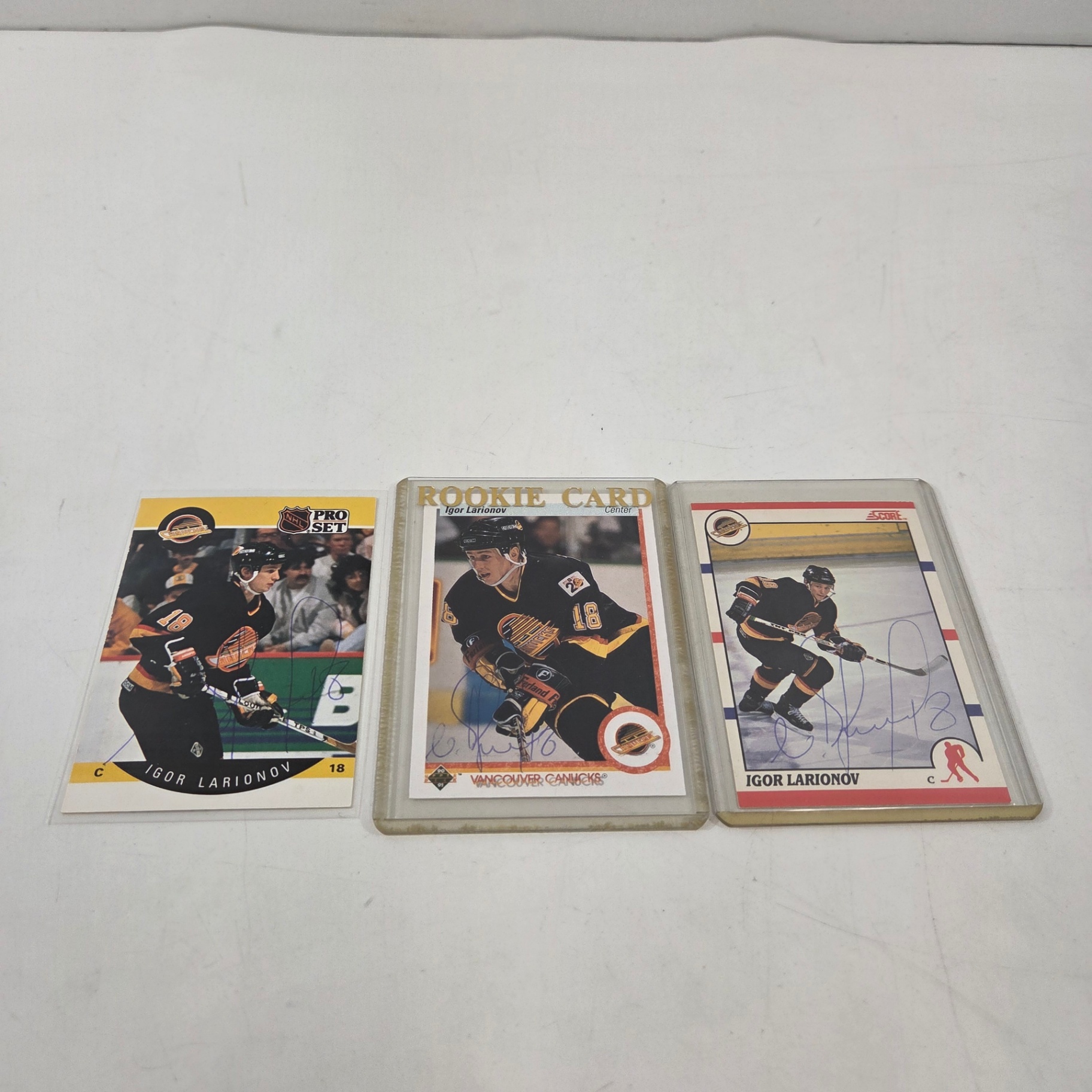 3 Signed Larionov Hockey Cards - image 1 of 4