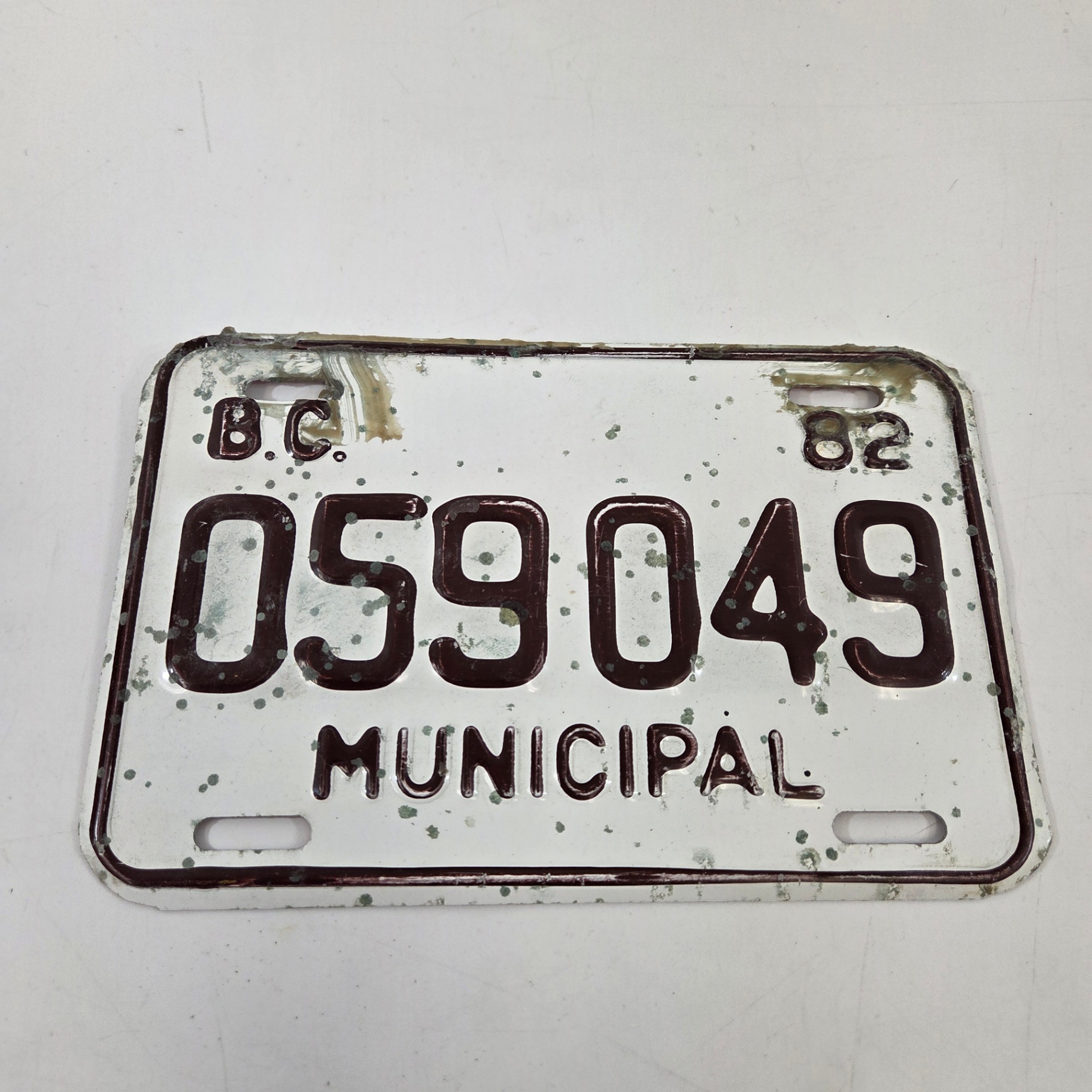 1982 Municipal License Plate - image 1 of 2