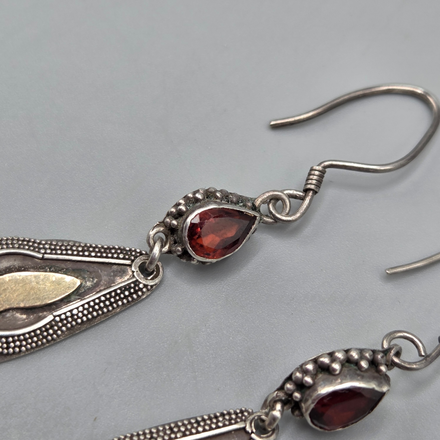 Sterling Silver Earrings w/ Gold Plating - image 2 of 6