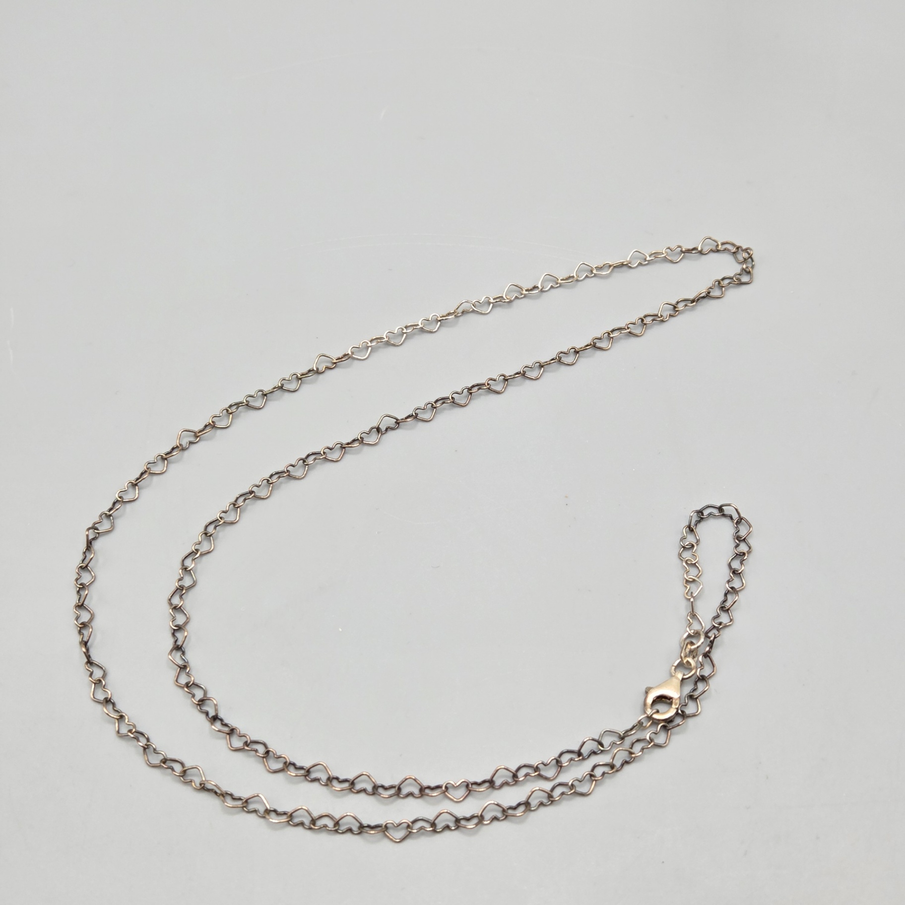 Sterling Silver Heart Link Chain 3.28 Grams - image 1 of 3