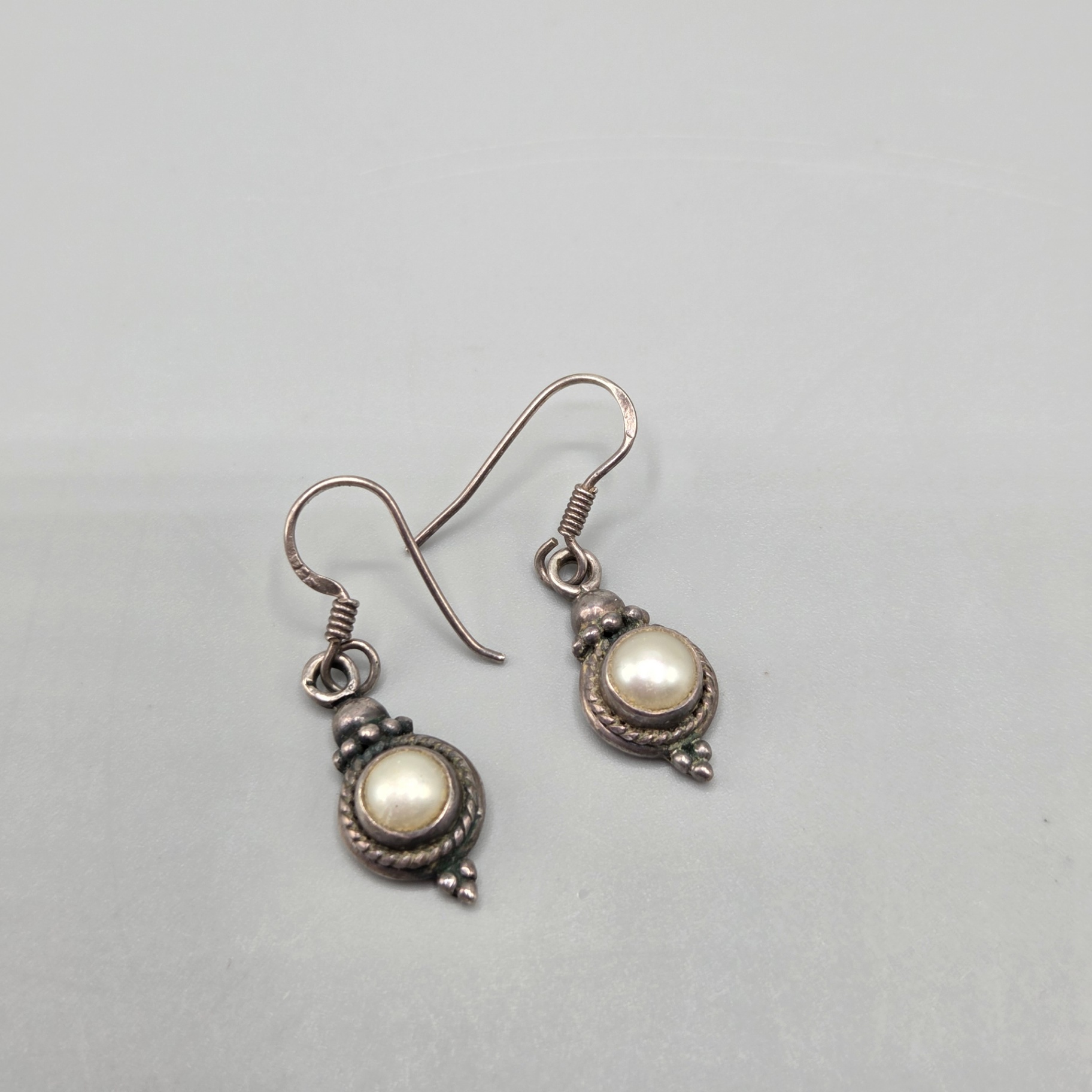 Sterling Silver Pearl Earrings 4.5 Grams - image 1 of 5