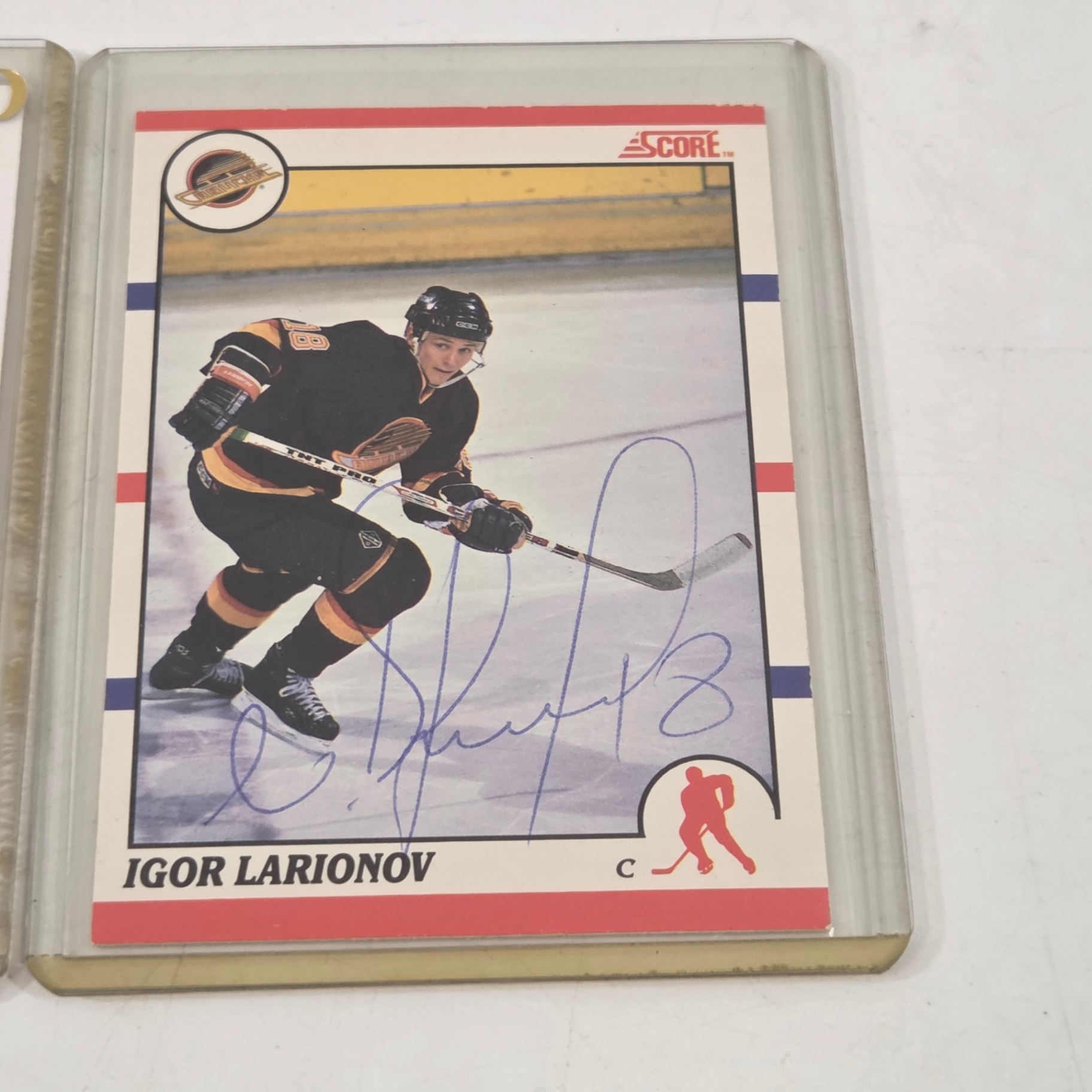 3 Signed Larionov Hockey Cards - image 4 of 4
