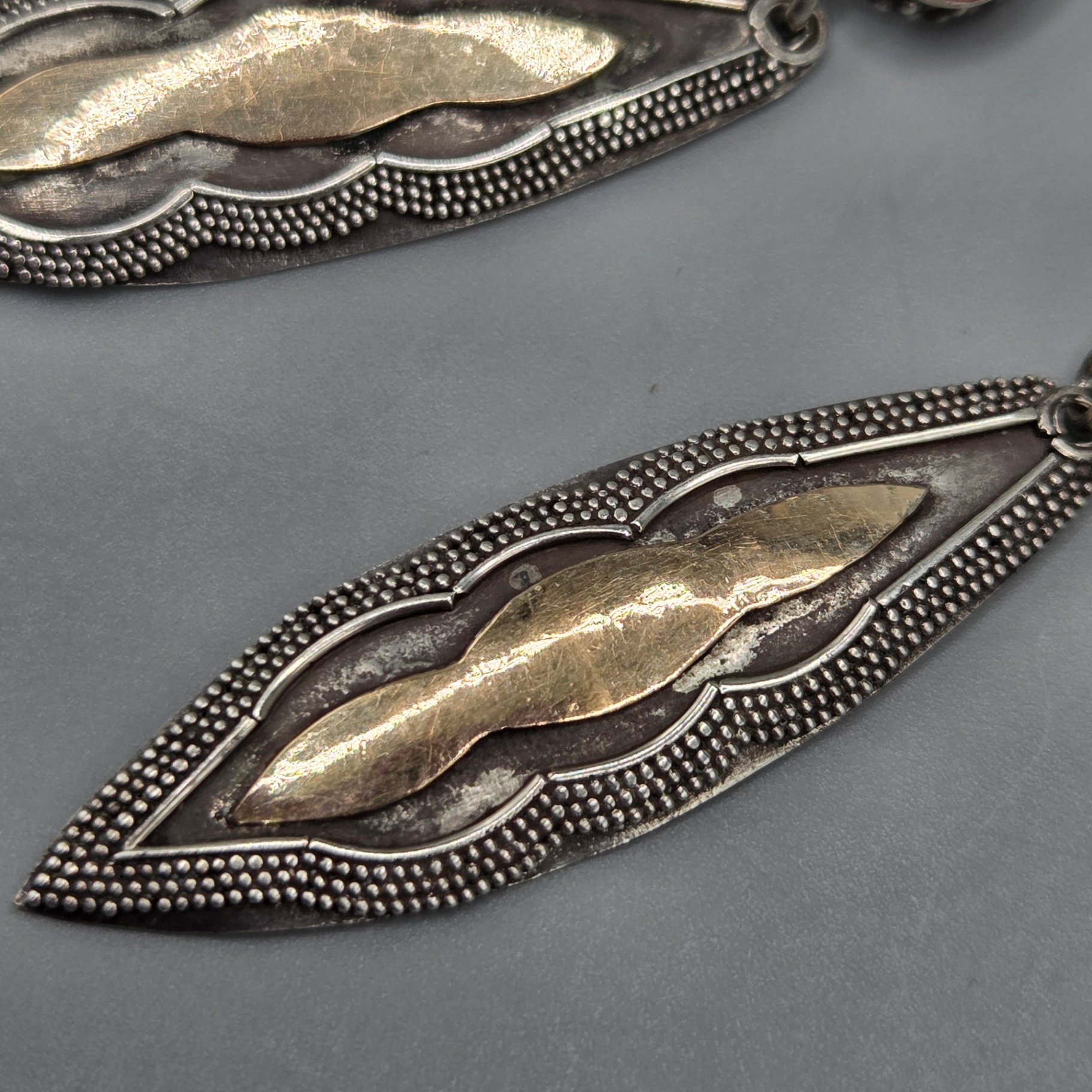 Sterling Silver Earrings w/ Gold Plating - image 4 of 6