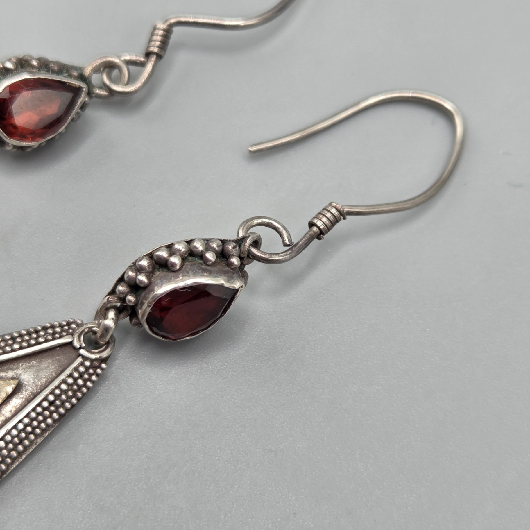 Sterling Silver Earrings w/ Gold Plating - image 3 of 6