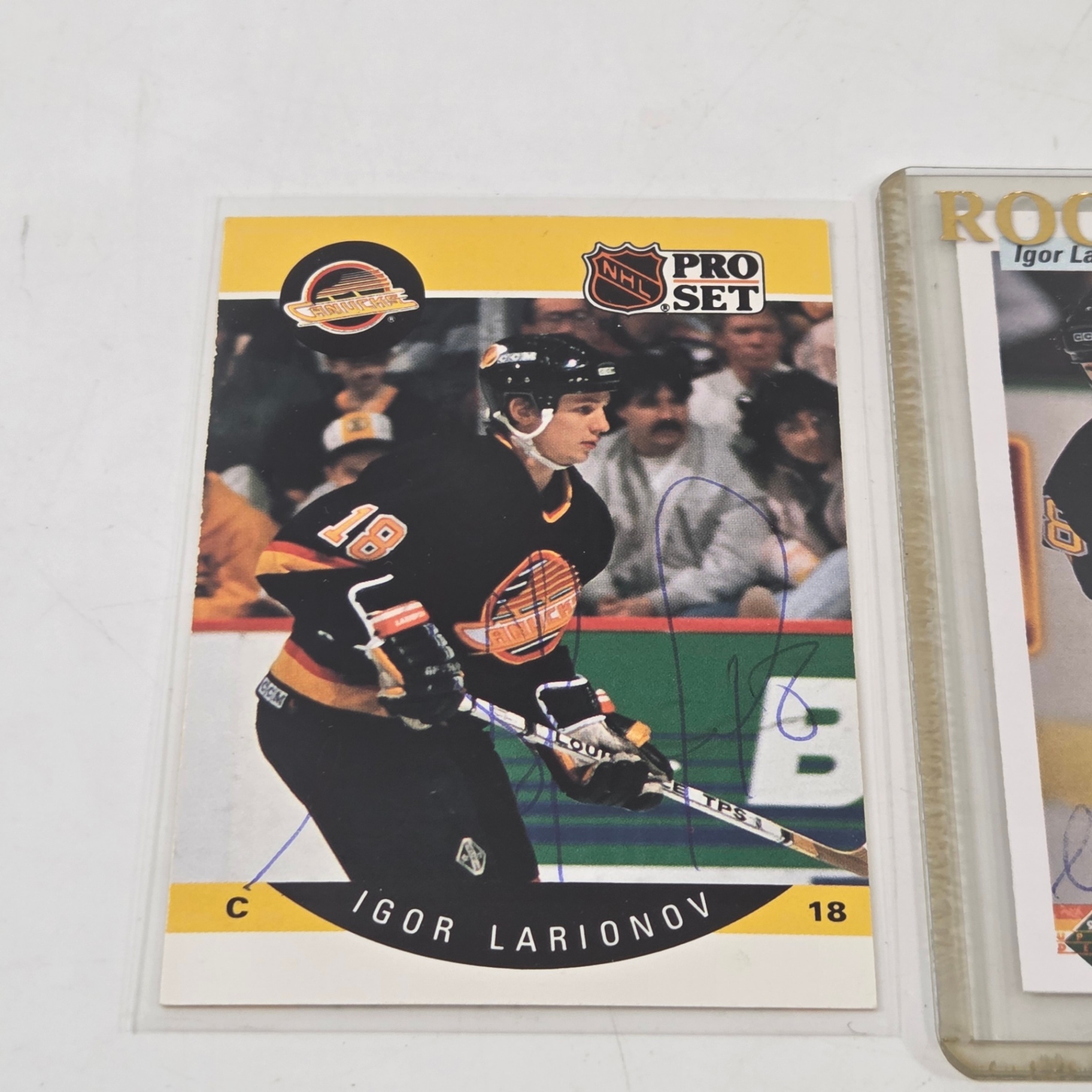 3 Signed Larionov Hockey Cards - image 2 of 4