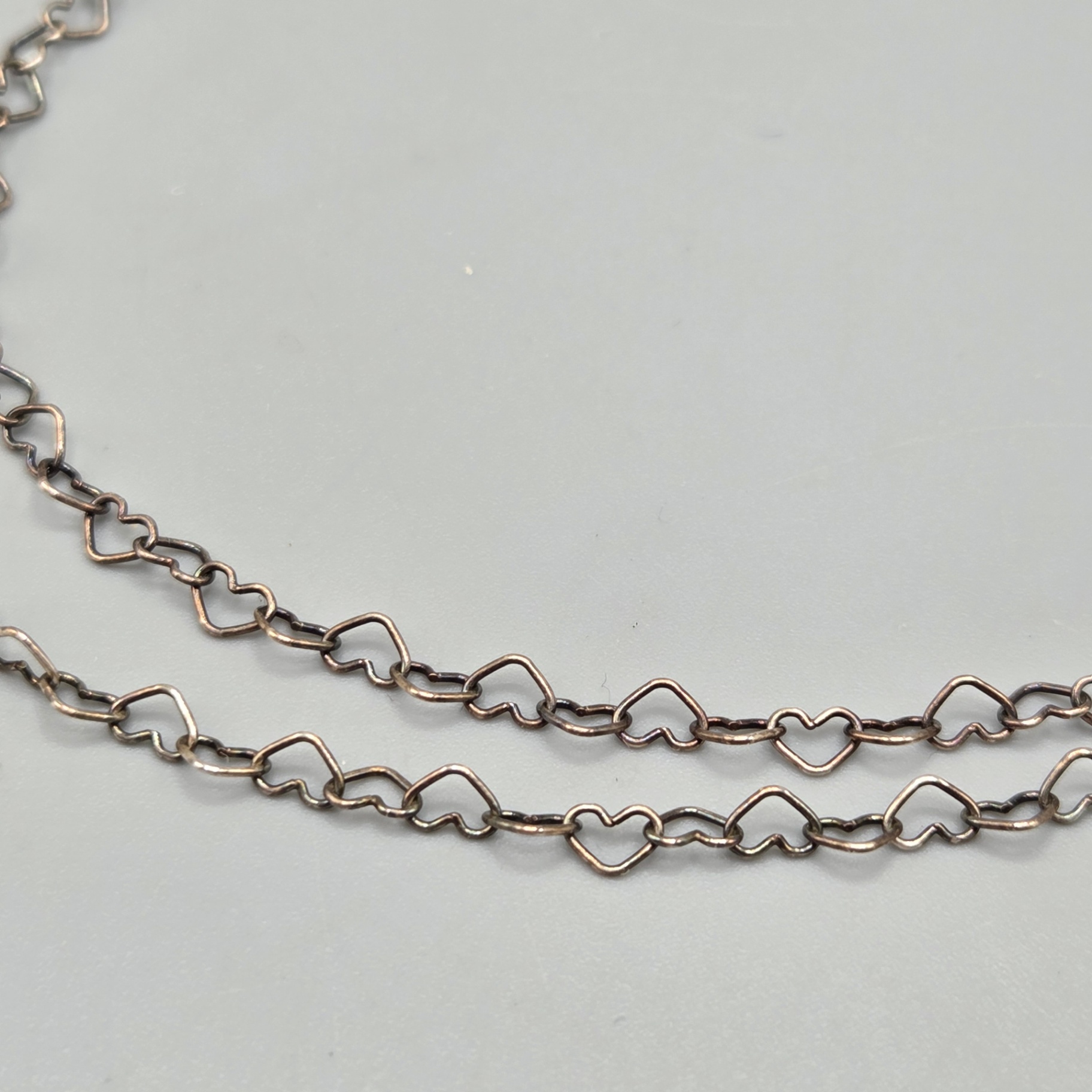 Sterling Silver Heart Link Chain 3.28 Grams - image 2 of 3