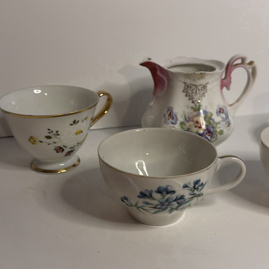 Floral Porcelain Teacup Lot - image 3 of 7