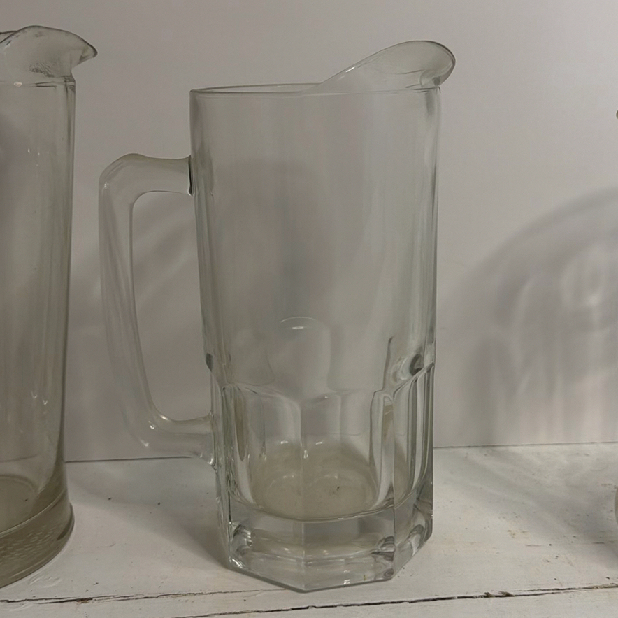 Assorted Clear Glass Vintage Pitchers - image 5 of 6