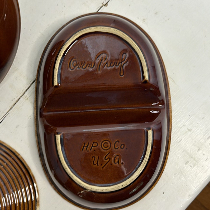 Vintage Brown Drip Glaze Ceramic Serving Pieces Hull and McCoy Included - image 7 of 9