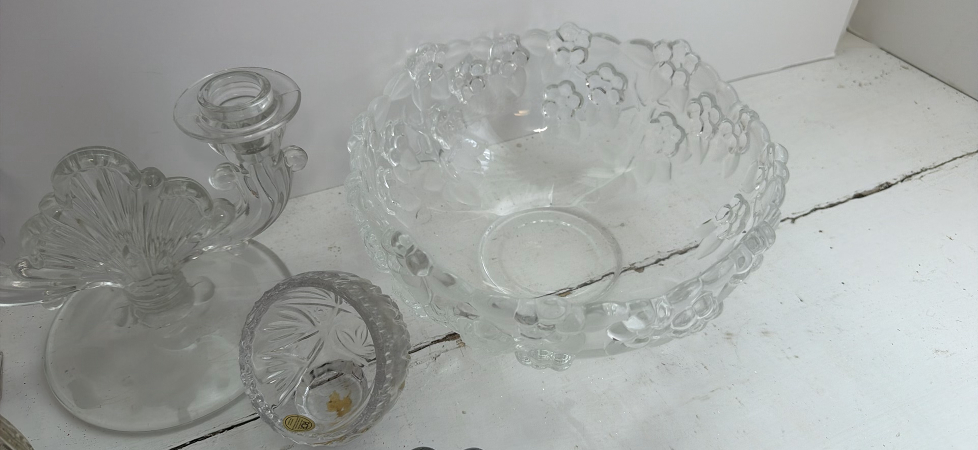 Clear Glass Tableware Lot - Serving Trays, Candlestick Holder etc - image 5 of 5