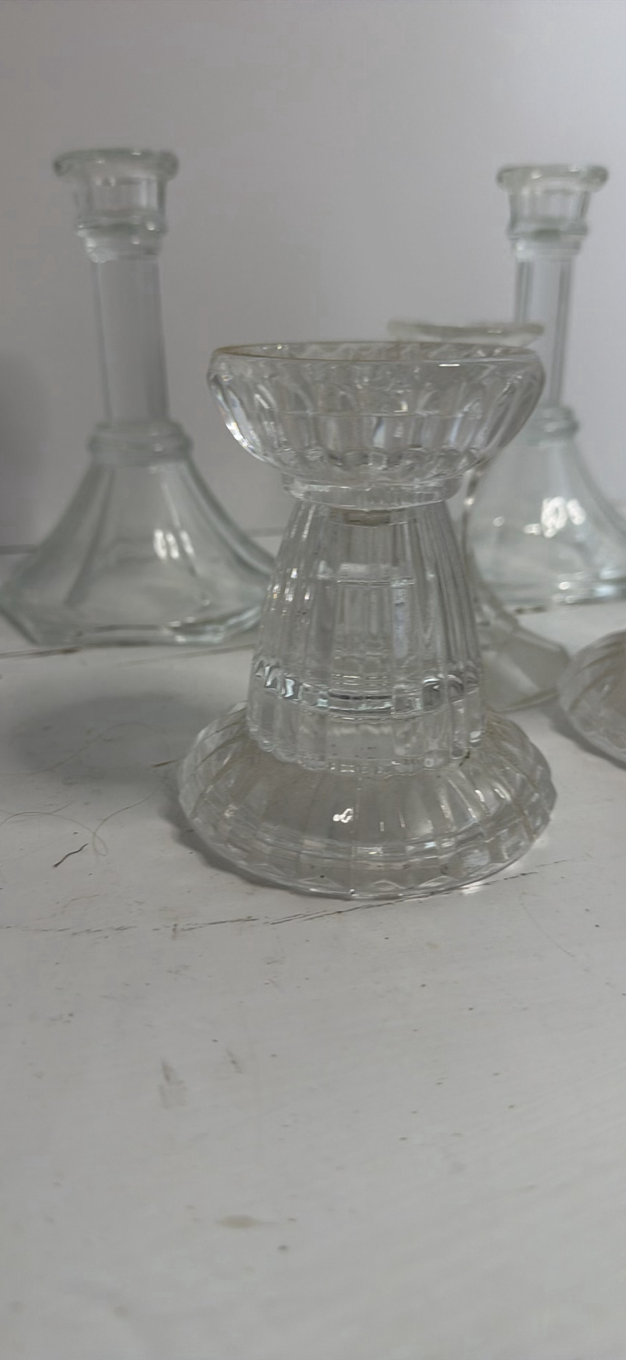 Vintage Glass Candlestick Holder Lot - image 2 of 4