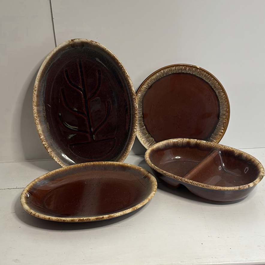Vintage Brown Drip Glaze Ceramic Serving Pieces Hull and McCoy Included - image 1 of 9