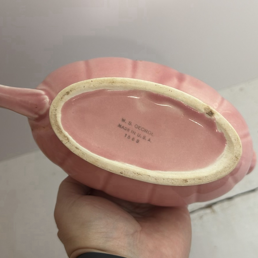 Pink Pastel Ceramics pitcher, gravy boat, teacups and saucers - Including Shenandoah - image 6 of 9