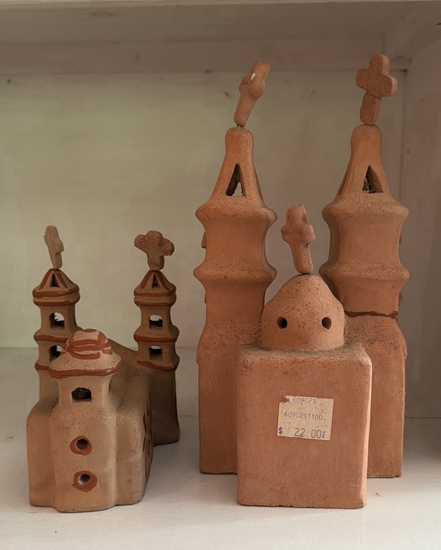 Terra Cotta Folk Art - Lot of Church/Buildings -  Probably Mexican - image 2 of 3