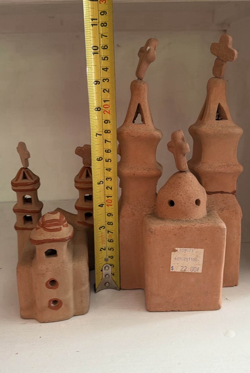 Terra Cotta Folk Art - Lot of Church/Buildings - Probably Mexican - image 3 of 3