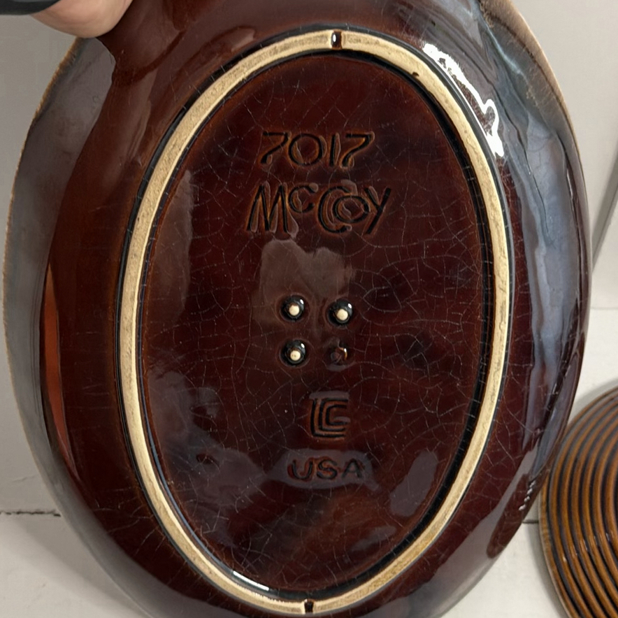 Vintage Brown Drip Glaze Ceramic Serving Pieces Hull and McCoy Included - image 9 of 9