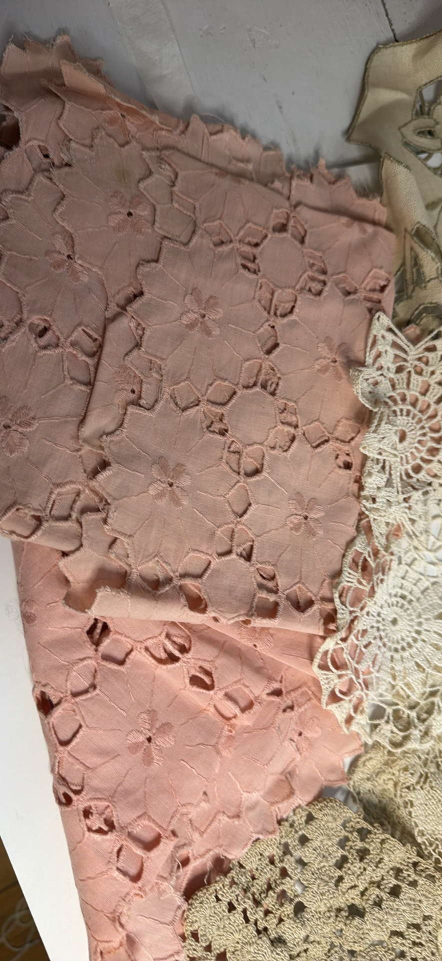 Assorted Fabrics and Textiles some Crotcheted - image 2 of 5