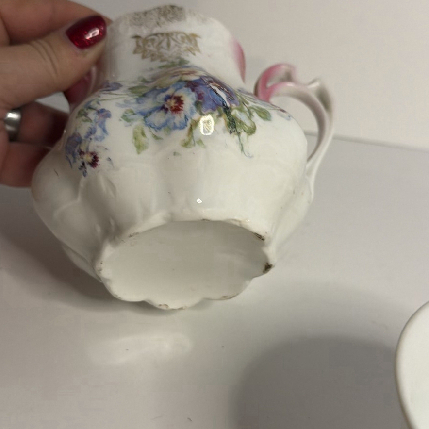 Floral Porcelain Teacup Lot - image 6 of 7