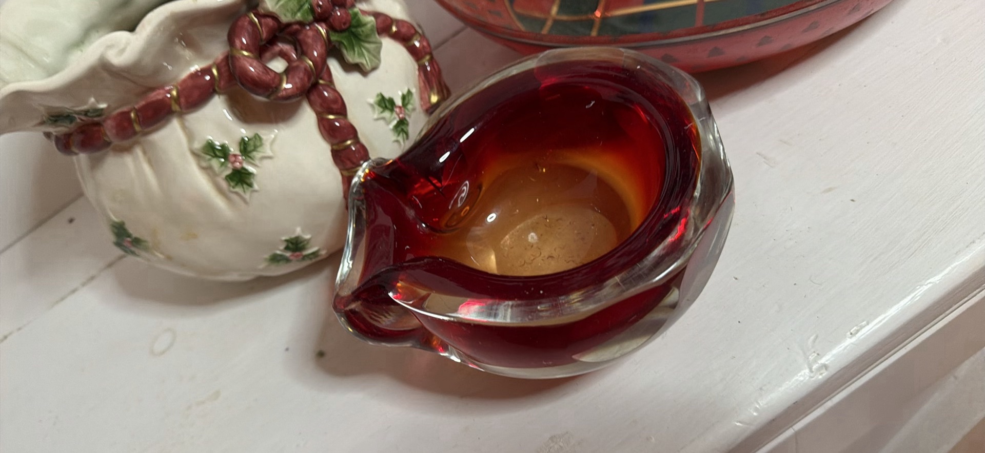 Seeing Red - Assorted Red Glassware and Hoiday Decor Including Fitz and Floyd - image 2 of 7