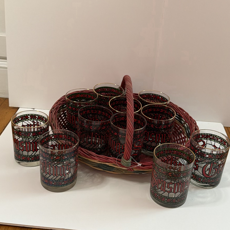 Vintage Holiday Glasses - Houze Glass Company Season's Greetings - image 1 of 3
