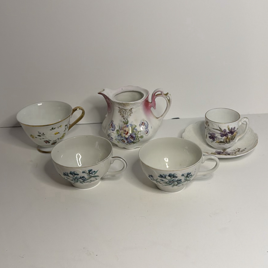 Floral Porcelain Teacup Lot - image 1 of 7