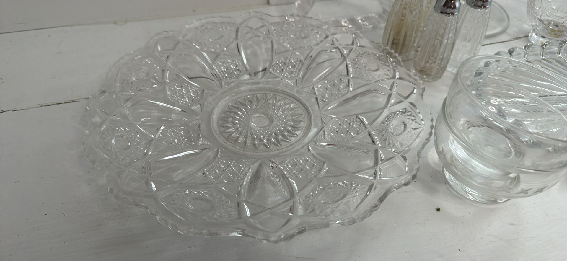 Clear Glass Tableware Lot - Serving Trays, Candlestick Holder etc - image 2 of 5